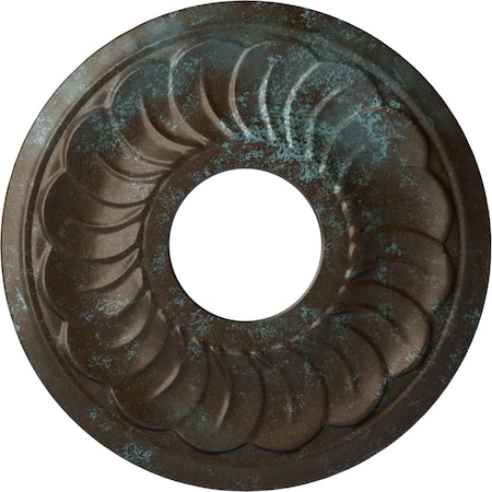 Ekena Millwork Blackthorn Ceiling Medallion (Canopies up to 4 7/8"), 11 3/4"OD x 3 5/8"ID x 1"P, Bronze Blue Patina CM11BLBBS